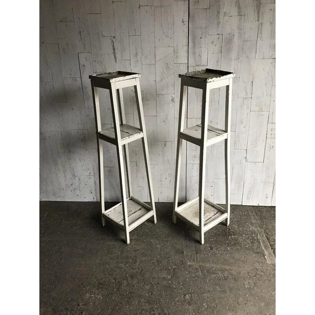 White Wooden Plant Stands, Set of 2 For Sale - Image 8 of 8
