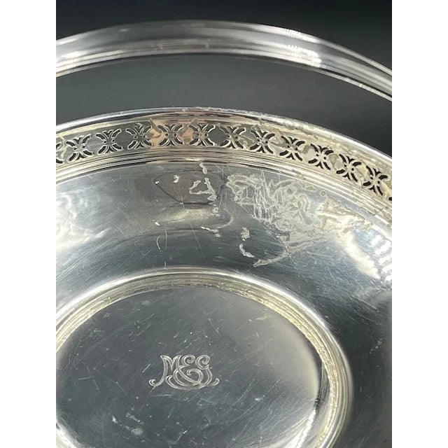 Tiffany and Co. Tiffany & Co. Mid 20th Century Sterling Silver Brides Basket With Handle For Sale - Image 4 of 12