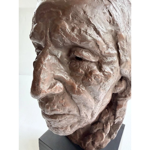 1978 Alva Studios Museum Replica Bust of Native American Man Ben Black Elk For Sale - Image 9 of 14