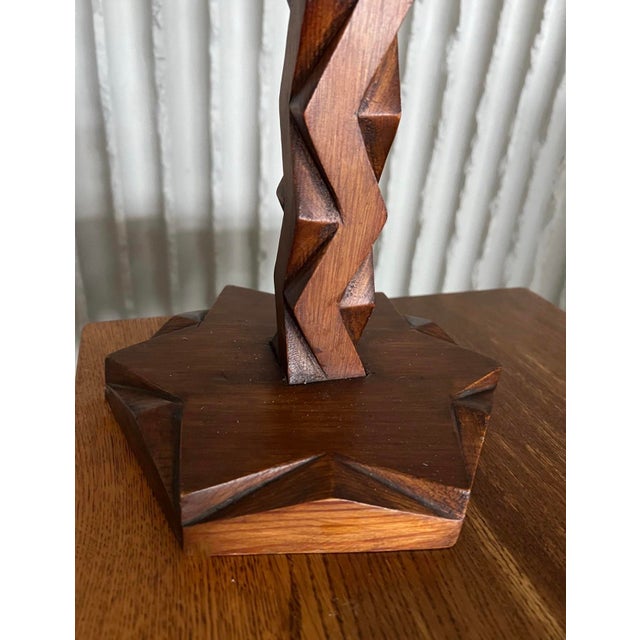Vintage Handmade Sculptural Table Lamp in the style of Brancusi For Sale - Image 6 of 10