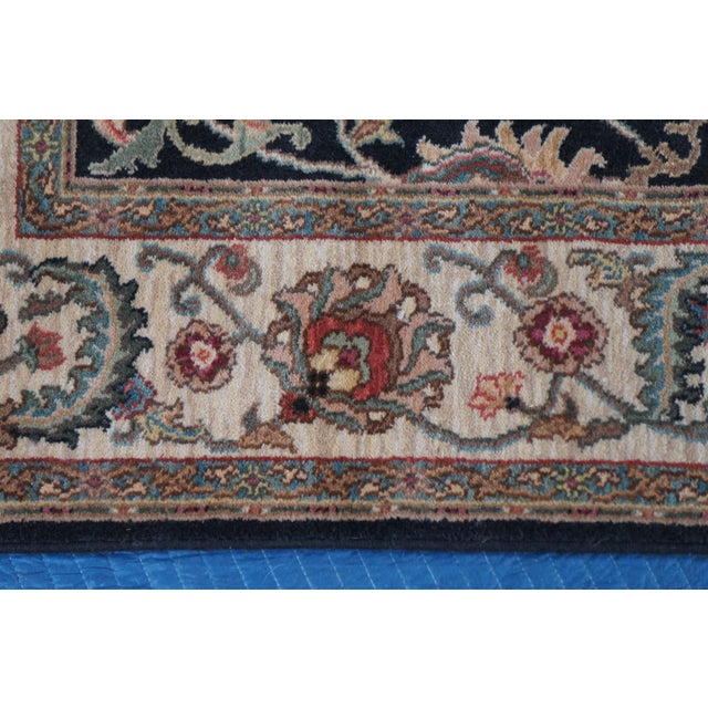 Karastan Ashara 100% Wool Agra Black Acanthus Palmette 549 Area Rug Carpet 6 X 9 For Sale - Image 6 of 14
