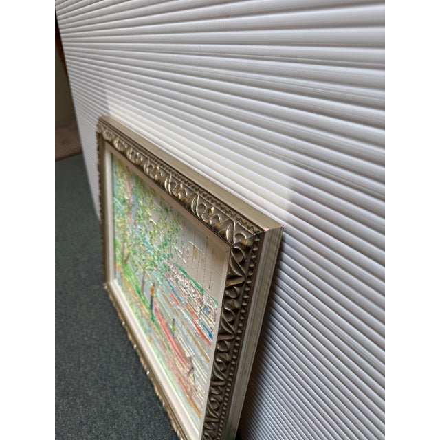 Kenneth Kaye Pastel Boaters Palette Knife Painting, Signed For Sale - Image 11 of 12