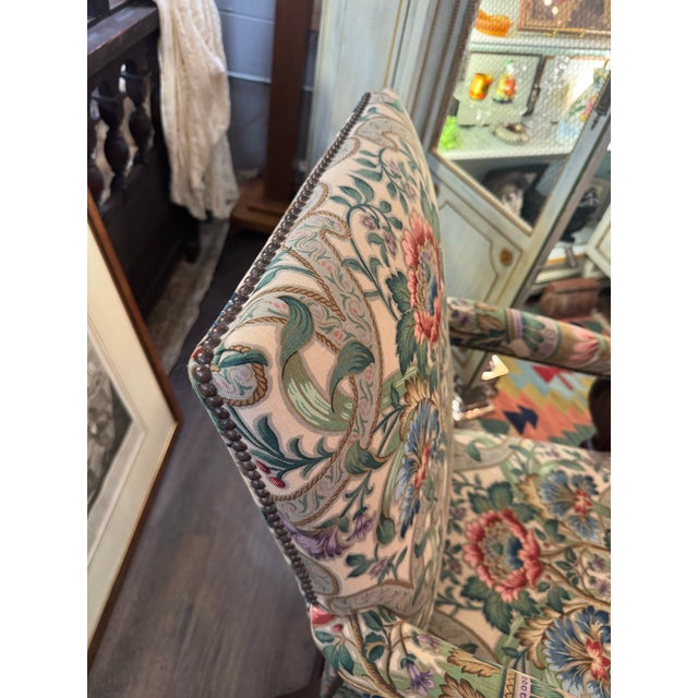 Beige Pair of Vintage Chippendale-Style Eagle-Head Arm Chairs For Sale - Image 8 of 12