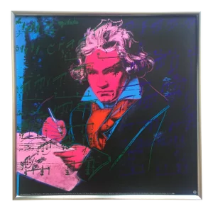 Andy Warhol Foundation Vintage 1992 Lithograph Print Framed Pop Art Poster " Beethoven " 1987