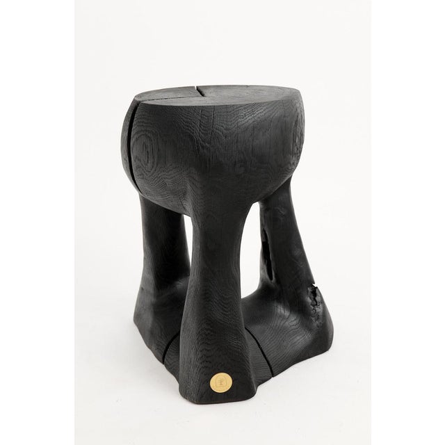 Contemporary Rustic Sculptural Side Table by Logniture For Sale - Image 3 of 14