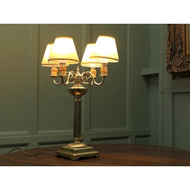 Large Brass 4-Branch Table Lamp, 1960s For Sale - Image 4 of 8