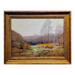 Clifton Wheeler - 1922 Autumn Landscape in Indiana - Oil Painting