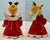 Ceramic 1956 Napco 3BX2381 Ceramic Angel "Noel" Red/ White/Green Christmas 4 Piece Bell Set For Sale - Image 7 of 12