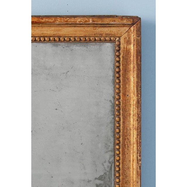 French Louis XVI Beaded Gilt Gesso Mirror, 1780 For Sale - Image 4 of 8