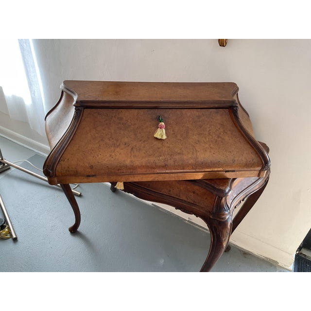 Wood Late 19th Century Fine French Louis XV Style Fall Front Secretary Desk With Queen Anne Legs For Sale - Image 7 of 8