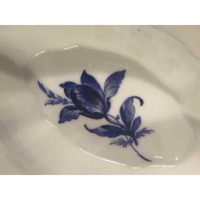 Traditional 1940s Italian Richard Ginori Blue and White Savona Sauce Boat For Sale - Image 3 of 10