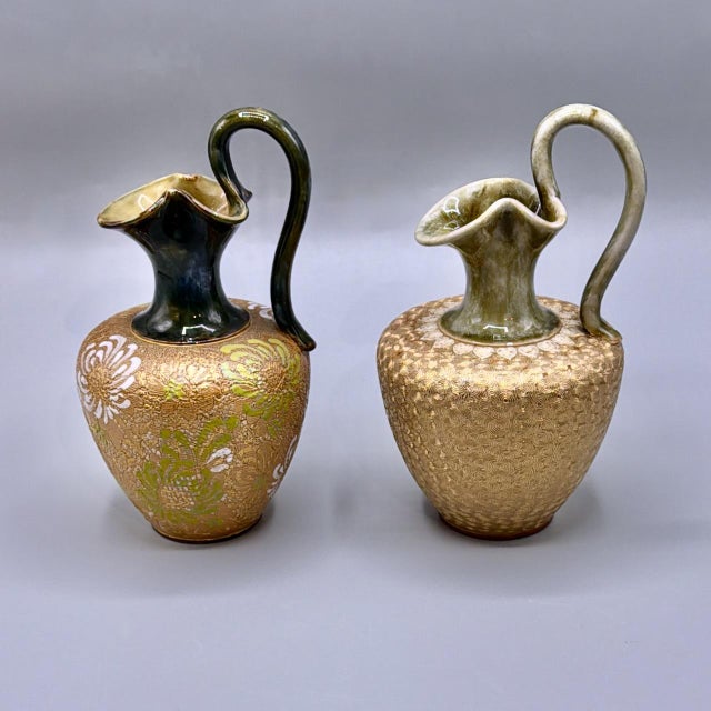 Antique Art Nouveau Stoneware Vases from Royal Doulton Lambeth, 1890s, Set of 2 For Sale - Image 11 of 18
