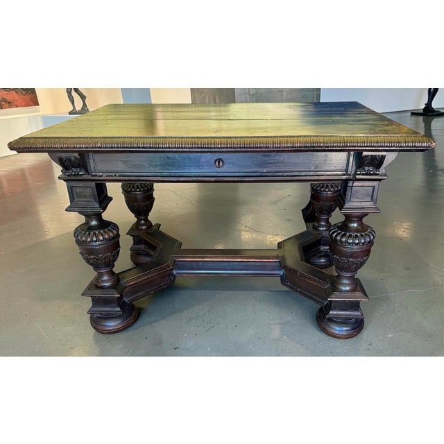 Renaissance Antique 19th Century Renaissance Style Side Table or Desk For Sale - Image 3 of 4