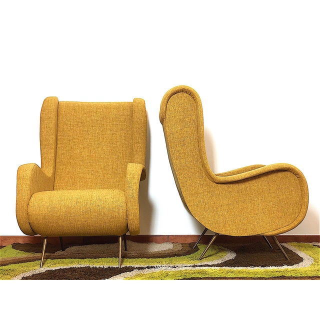 Set of Senior Lounge Chairs attributed to Marco Zanuso, Italy, 1950s For Sale - Image 13 of 16