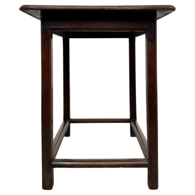 Wood Antique English Oak Side Table For Sale - Image 7 of 10