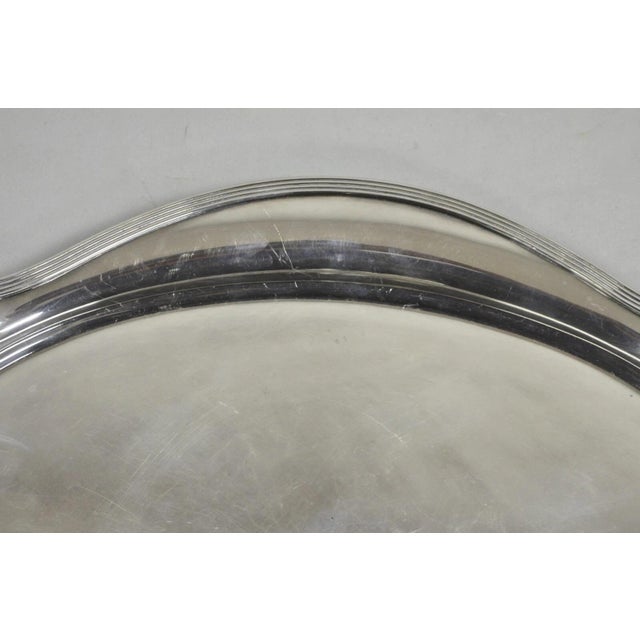 Antique Gorham Edwardian Silver Plate Serving Bar Tray Engraved to Reverend 1945 For Sale In Philadelphia - Image 6 of 12