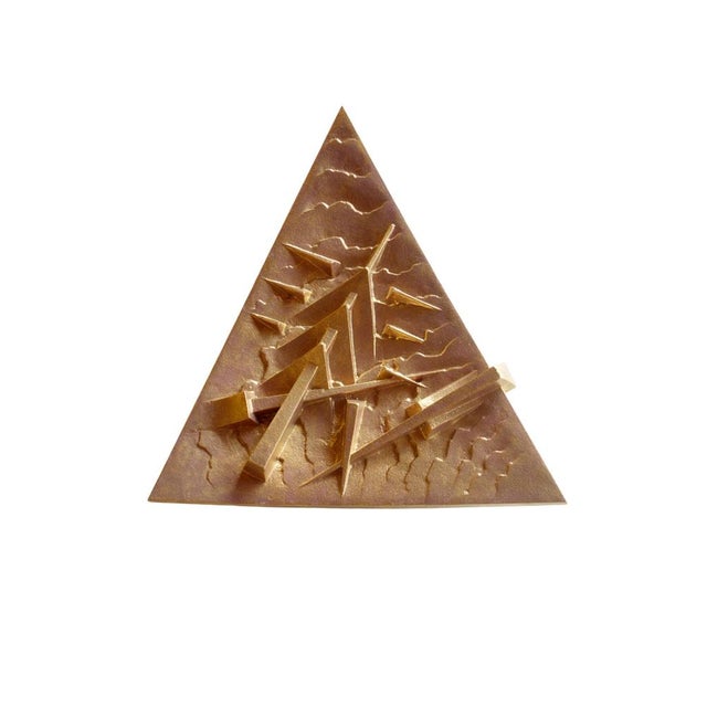 Italian Gold Ceramic Sculpture Plate by Arnaldo Pomodoro for Rossicone, 2006 For Sale - Image 16 of 16