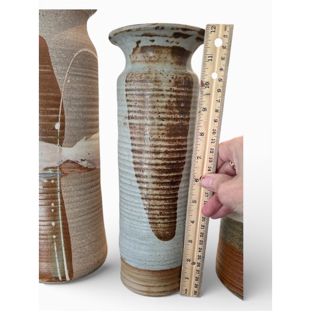 Mid-Century American Studio Stoneware Vase and Vessel Set of 5 For Sale In Washington DC - Image 6 of 15