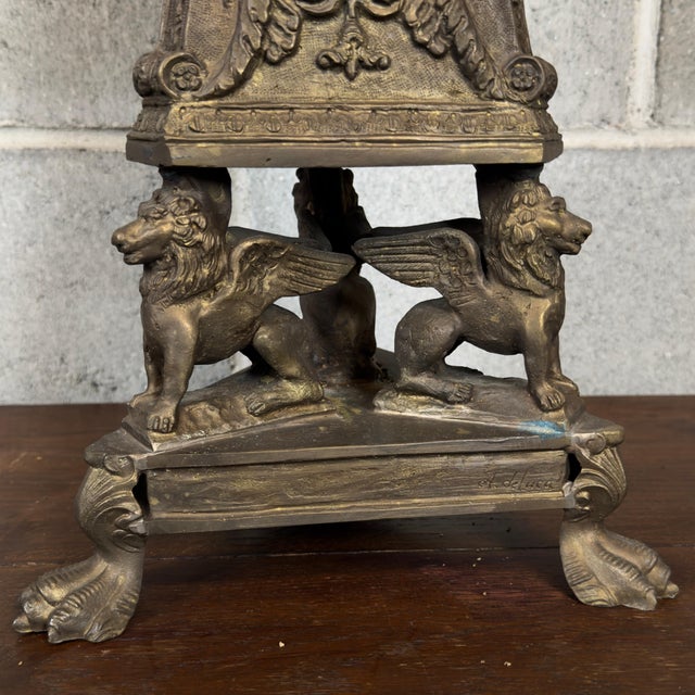 Antique Bronze Candlesticks by A. Deluca, 1890s, Set of 2 For Sale - Image 12 of 17