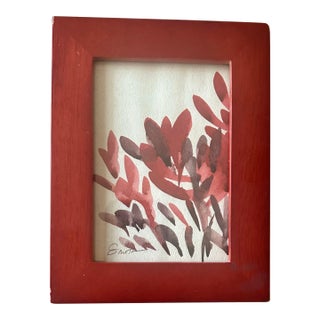 Framed Signed Original Watercolor Botanical by Nancy Smith For Sale