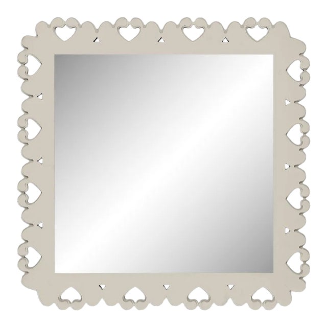 Fleur Home Garden District Satsuma Square Mirror in Useful Gray, 30x30 For Sale