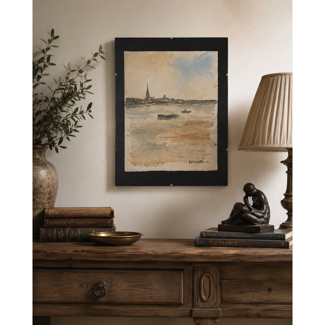 1980s JG Carrère, Bordeaux, 1980s, Watercolor For Sale - Image 5 of 5