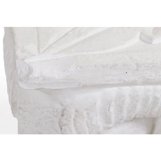 Dimensions 17.0" W x 30.0" H x 17.0" D Rams Head Neoclassical Furniture Pedestal Column Plant Stand White Nice vintage...