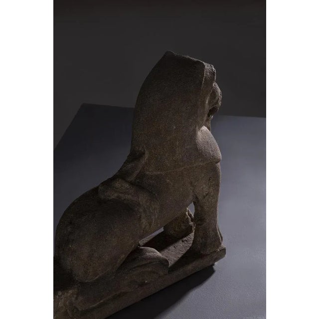 Wei Dynasty Chinese Lion Sculpture in Stone, 1800s For Sale - Image 3 of 13