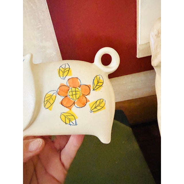 1960s Vintage Ceramic Kitty Cat Piggy Bank Wales Japan Mid Century Nursery Decor For Sale - Image 5 of 9