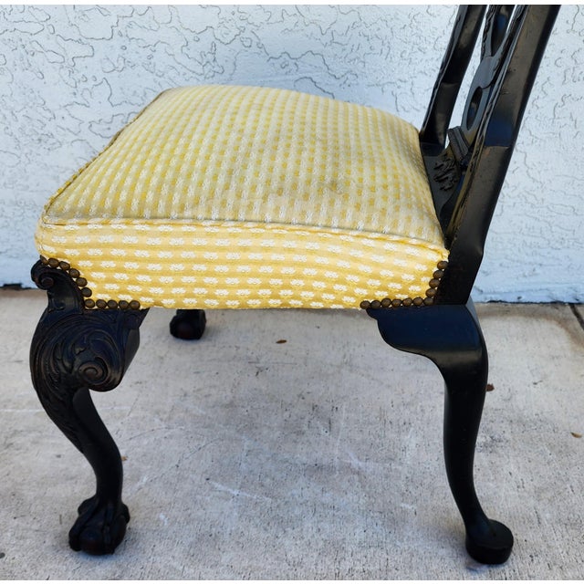 Antique English Georgian Side Chair Ca 1750 For Sale - Image 9 of 12