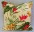Mid-Century Modern Custom Tropical Floral Barkcloth Feather/Down Pillow Cover 20" Square For Sale - Image 3 of 5