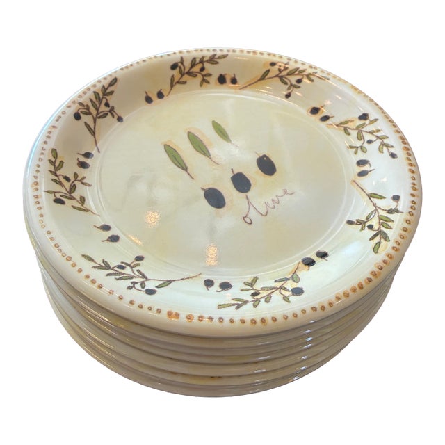 Italian Melamine Salad Plates - Set of 9 For Sale