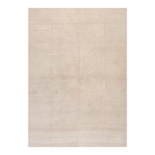 1940s White Cream Solid Tribal Antique Kilim n.w. Persian Rug 7'7" X 10'2" Flatweave Wool Carpet For Sale