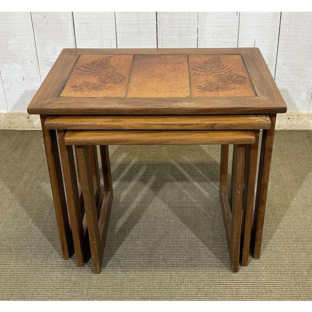 Nesting Tables in Teak with Tiled Tops, 1970s, Set of 3 For Sale - Image 9 of 11