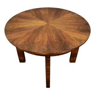 Art Deco Round Table in Wood and Veneer, 1930s For Sale