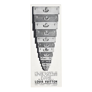 1932 French Art Deco Louis Vuitton Luggage Advertisement Print-Rare, Matted For Sale