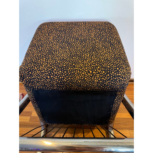 Textile Plato Ginello Lounge Chairs, Pair – Institutional Modern, Chrome Frame, C. 1960s For Sale - Image 7 of 12