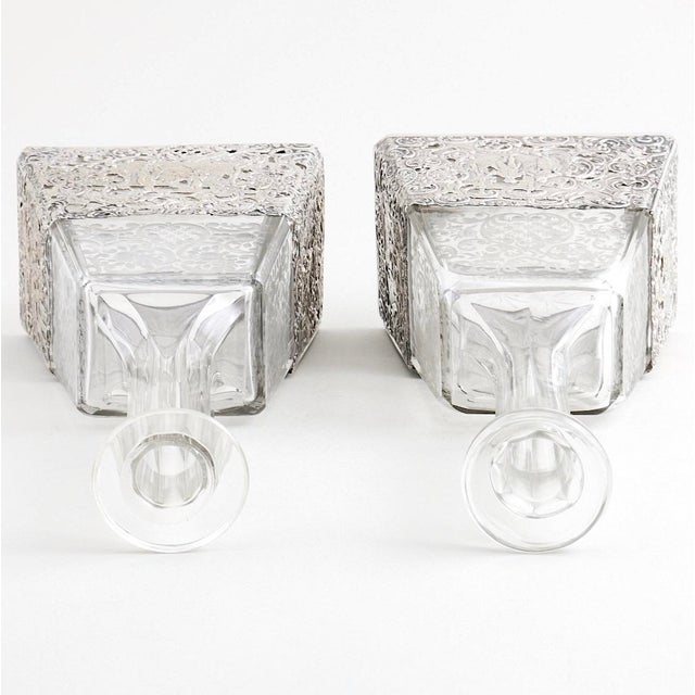 Antique German Silver Overlay & Etched Glass Barware Decanter For Sale In New York - Image 6 of 10