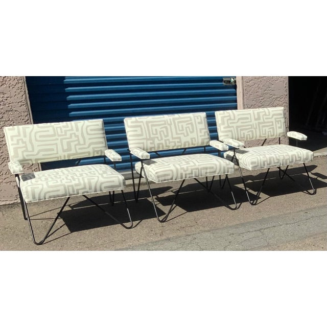 Metal Mid Century Modern Patio Lounge Chairs - Set of 3 For Sale - Image 7 of 7