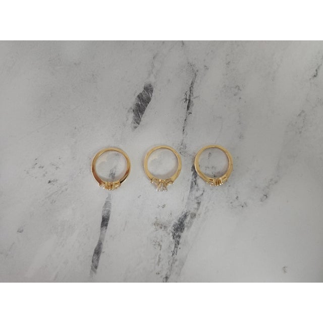 Three Ring Set Diamond with Baguette Accents, Size 8 For Sale - Image 4 of 5