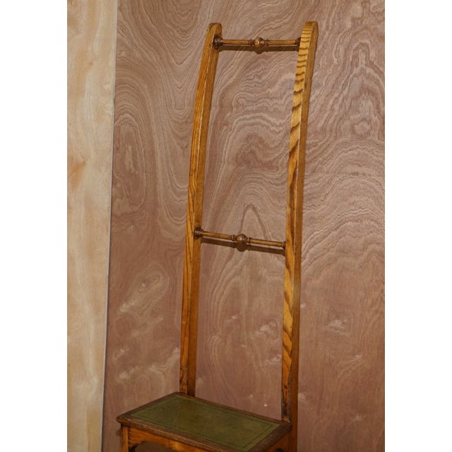 Stunning Antique Circa 1810 George III Elm & Leather Library Steps Georgian Home For Sale - Image 9 of 12