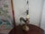 A vintage Ram Horn Lamp with an interesting brass Patination.