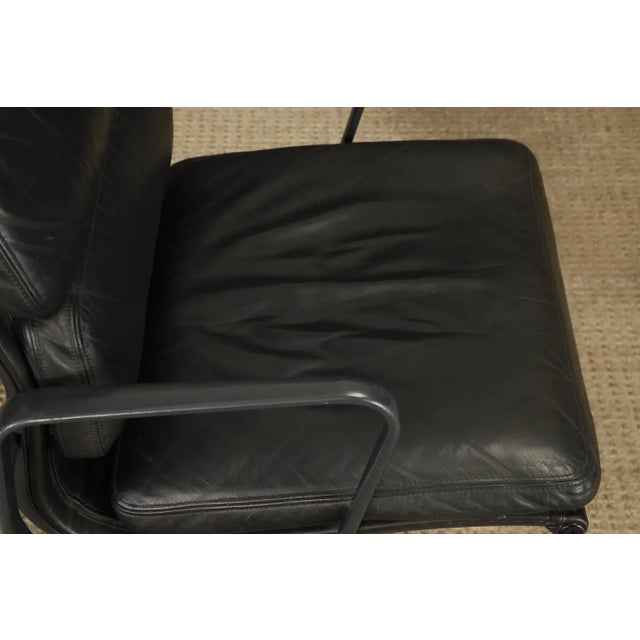 Black on Black Soft Pad Desk Chair by Charles Eames for Herman Miller, Signed For Sale - Image 13 of 18