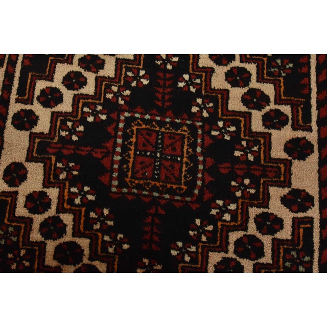 Textile Baloch Rug 3’5” X 6’6” Beige Wool Vintage Tribal Hand-Knotted Oriental Carpet For Sale - Image 7 of 12