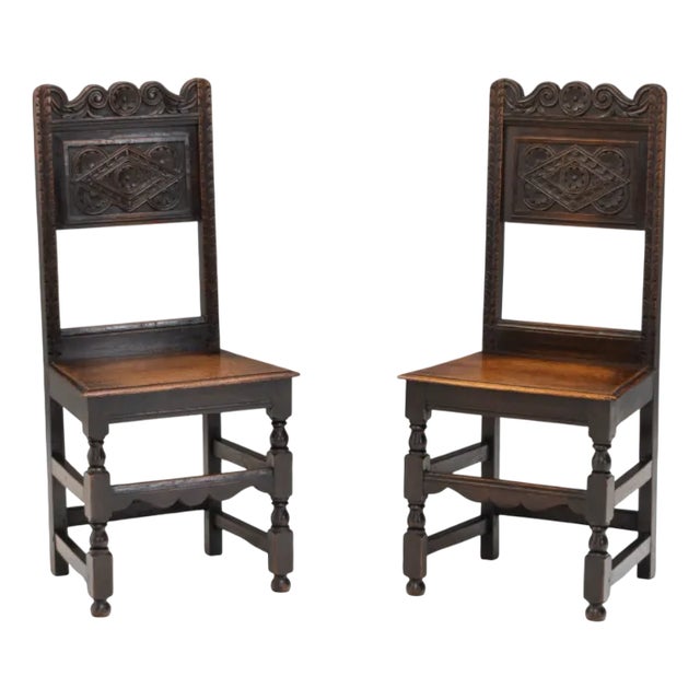 Oak Hall Chairs, 1930s, Set of 2 For Sale