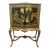 French Chinoiserie Black Lacquer Cocktail Cabinet on Giltwood Stand — Hollywood Regency Style For Sale