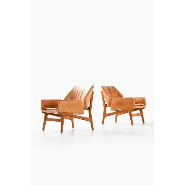 Scandinavian Modern Easy Chairs attributed to Erik Ostermann, 1954, Set of 2 For Sale - Image 3 of 10