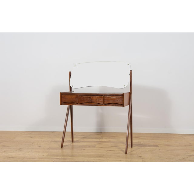 Mid-Century Modern Mid-Century Modern Teak Dressing Table with Mirror by Arne Vodder for Ølholm Møbelfabrik, Denmark, 1960s For Sale - Image 3 of 13