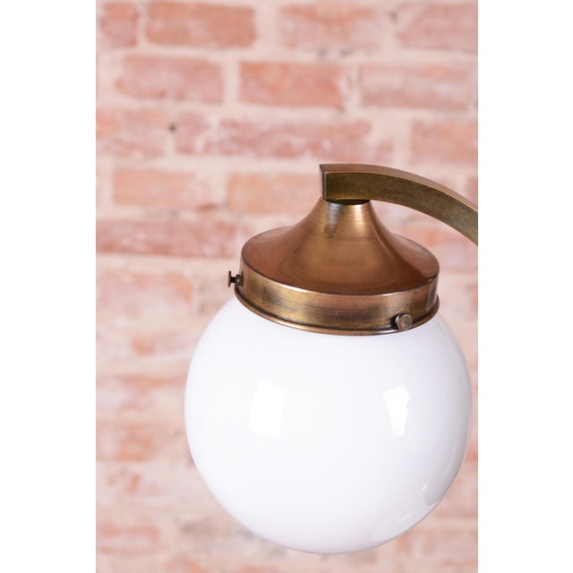 1920s Art Deco Dissociative Chandelier in Brass and Opaline Glass, Czech, 1920s For Sale - Image 5 of 15