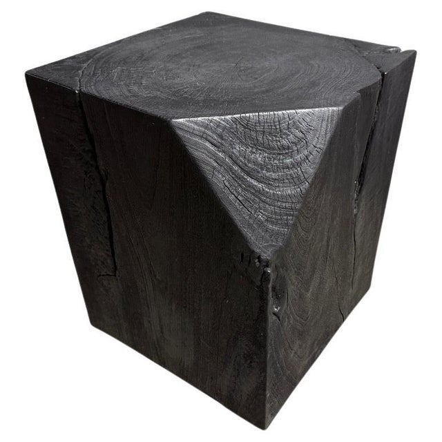 Reclaimed suar wood side table, hand carved into this faceted minimalist shape, whilst respecting the natural organic...